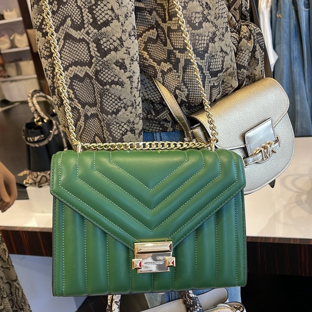 Michael Kors Whitney Medium Flap Chain Shoulder Bag 
Fern Green 
NWT - Picture 4 of 16
